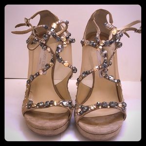 Jimmy Choo | Suede | Nude&Mesh Rhinestone Stiletto